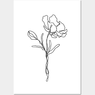 Wildflower Line Art | Floral Botanical Minimalist Lineart Posters and Art